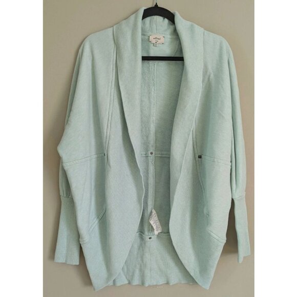 Aritzia Wilfred Diderot Cocoon Sweater Cardigan Open Front Slouchy Mint Green L - Picture 1 of 5